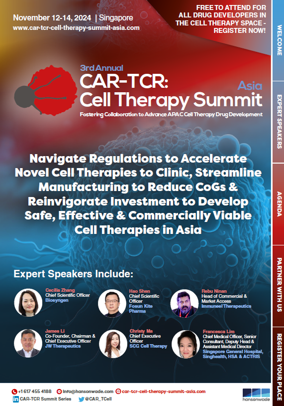 3rd CAR-TCR: Cell Therapy Summit Asia Brochure Cover